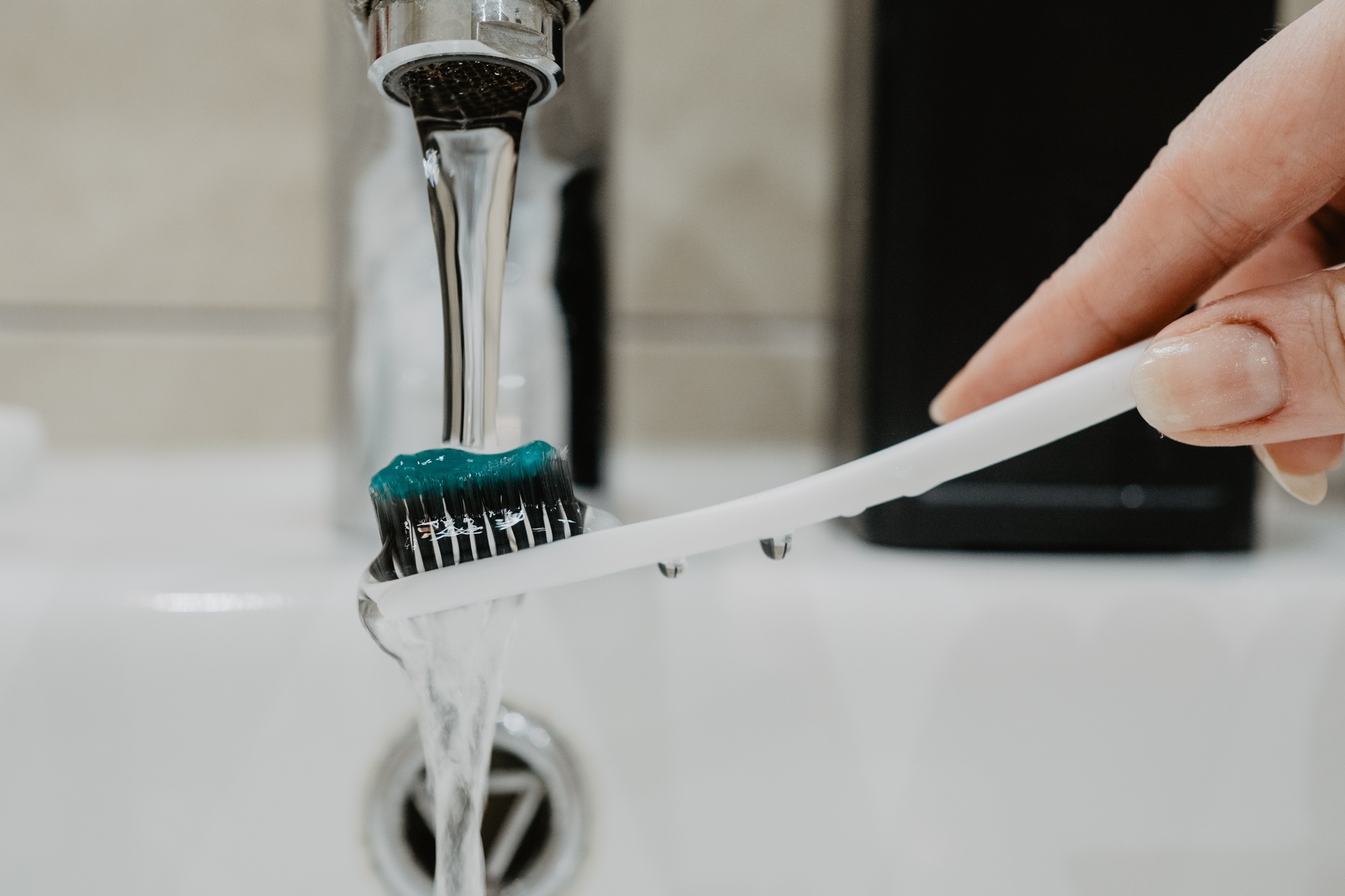 toothbrush and a toothpaste/ personal hygiene